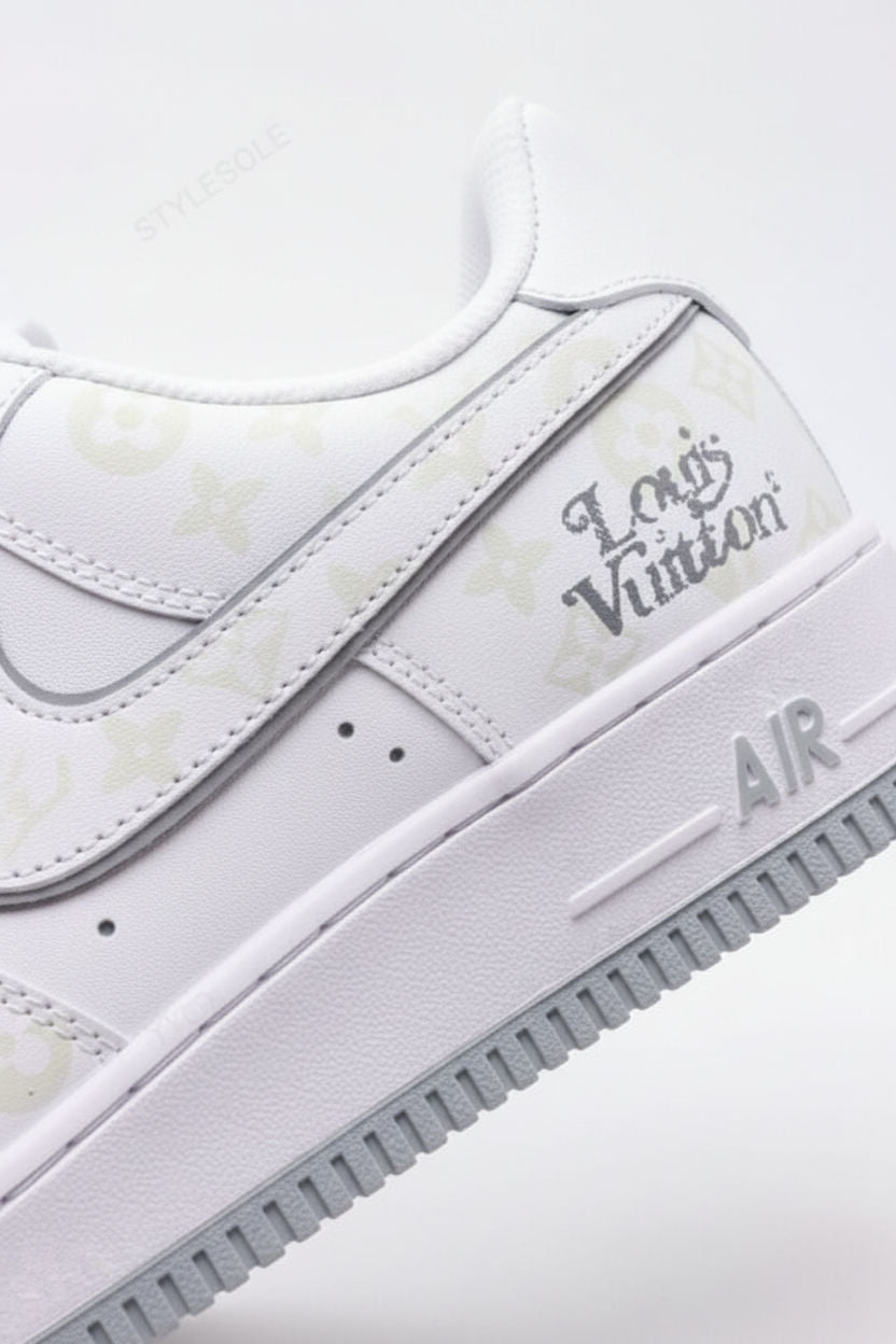 Louis Vuitton x Nike Air Force 1 Monogram Grey Frost Edition (Custom)