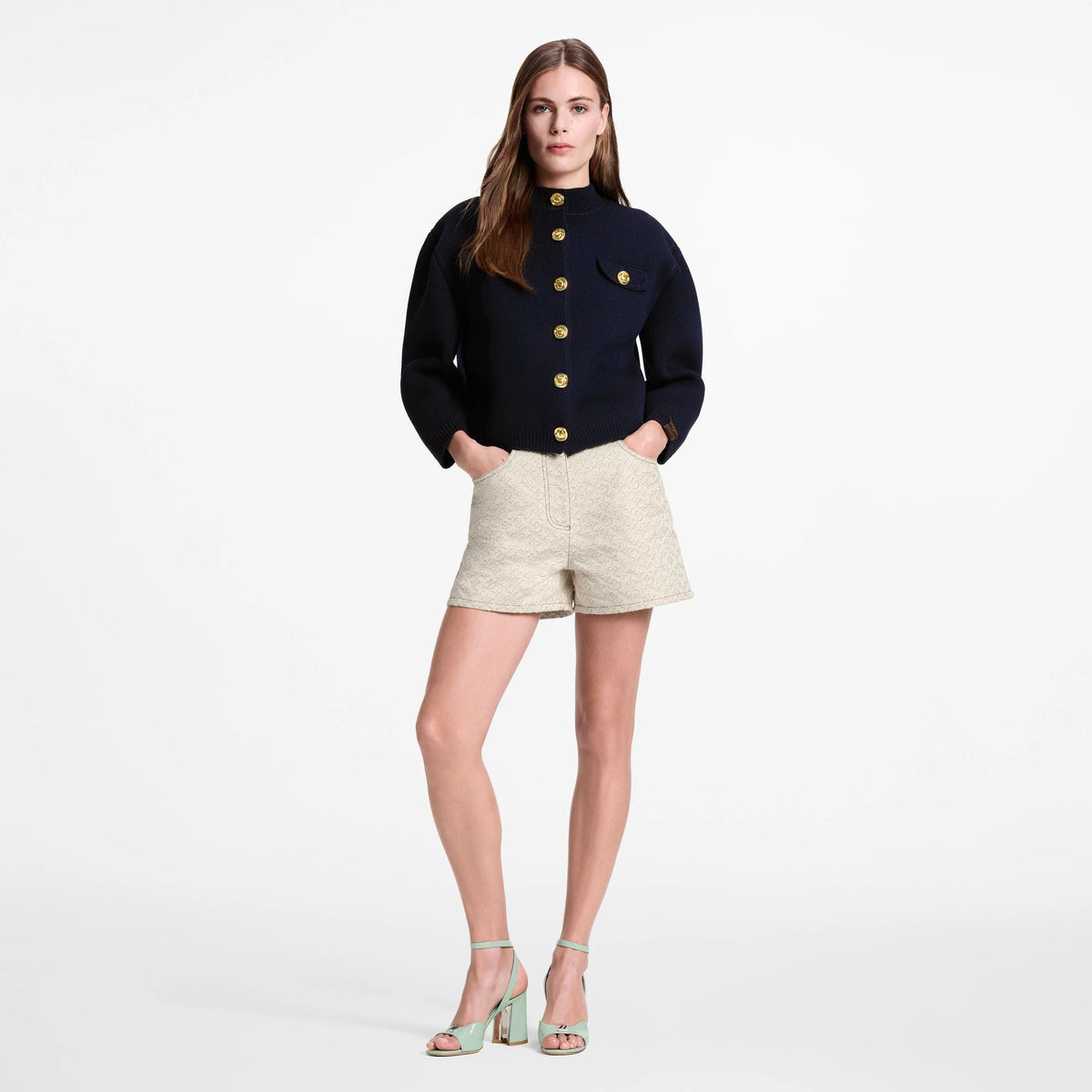 Women's 3D Monogram Denim Shorts