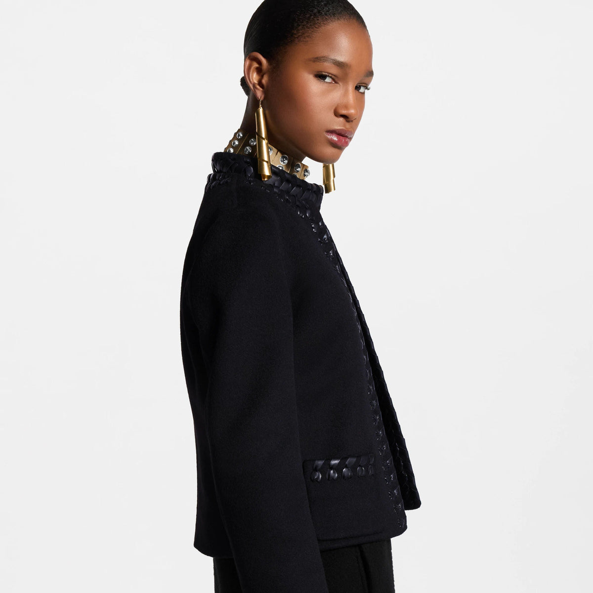 Women's Braided Trim Boxy Jacket