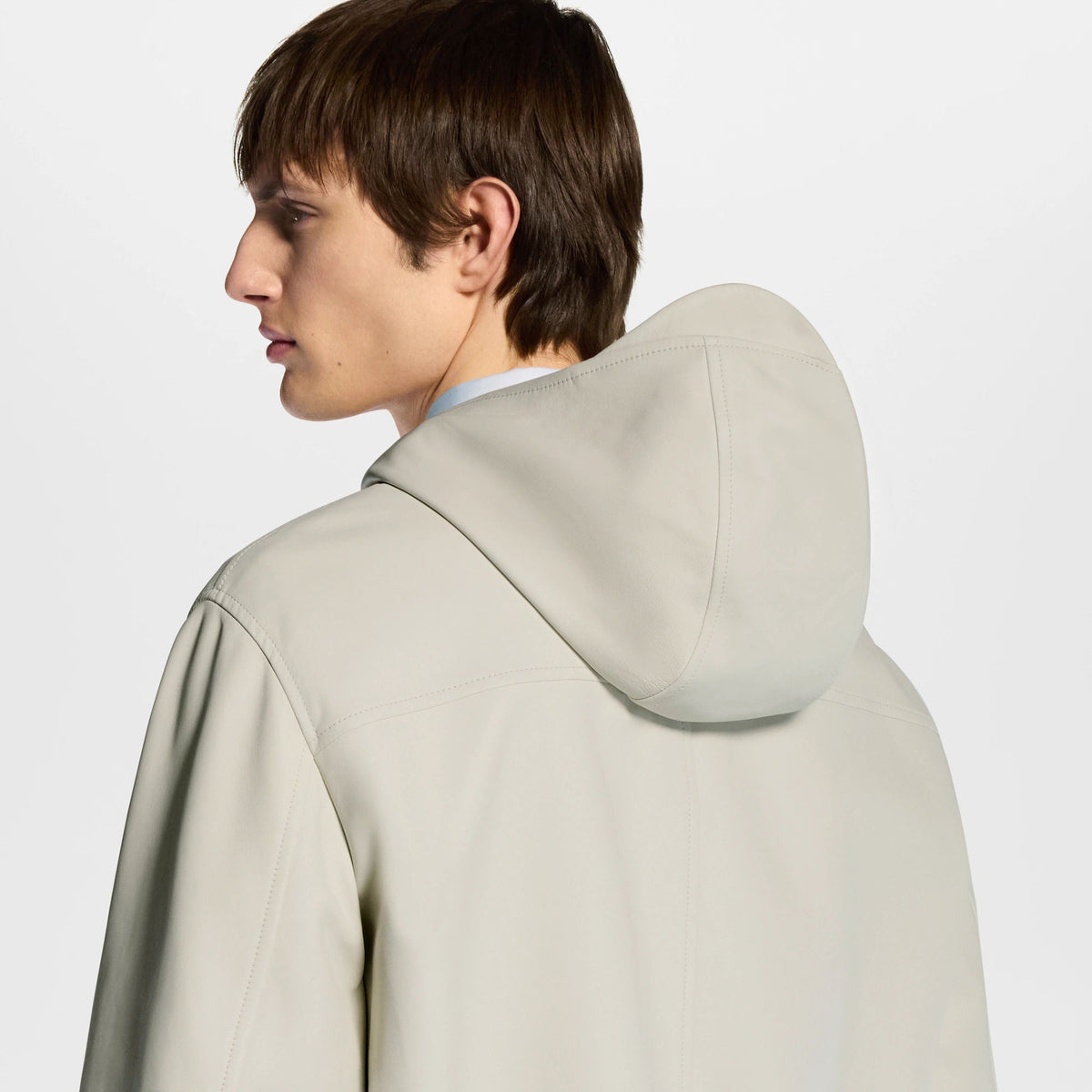 Men's Reversible Leather Hooded Blouson