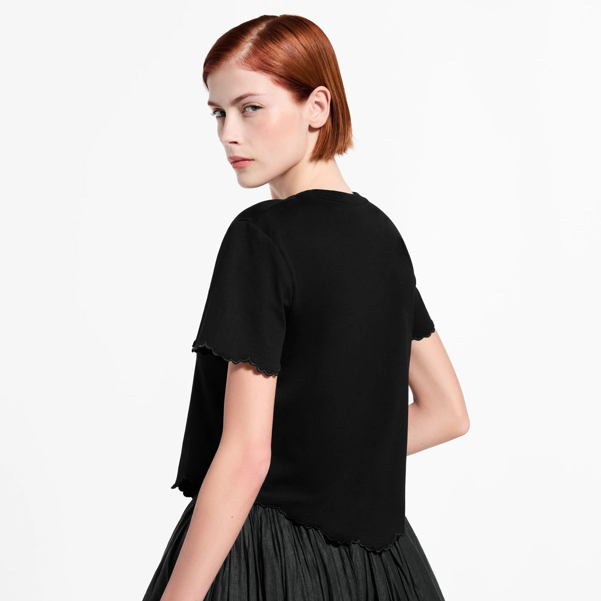 Women's Scallop Hem Crop Top
