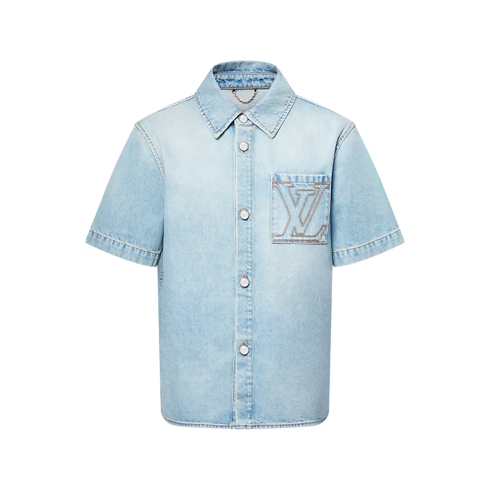 Men's Short-Sleeved Denim Shirt