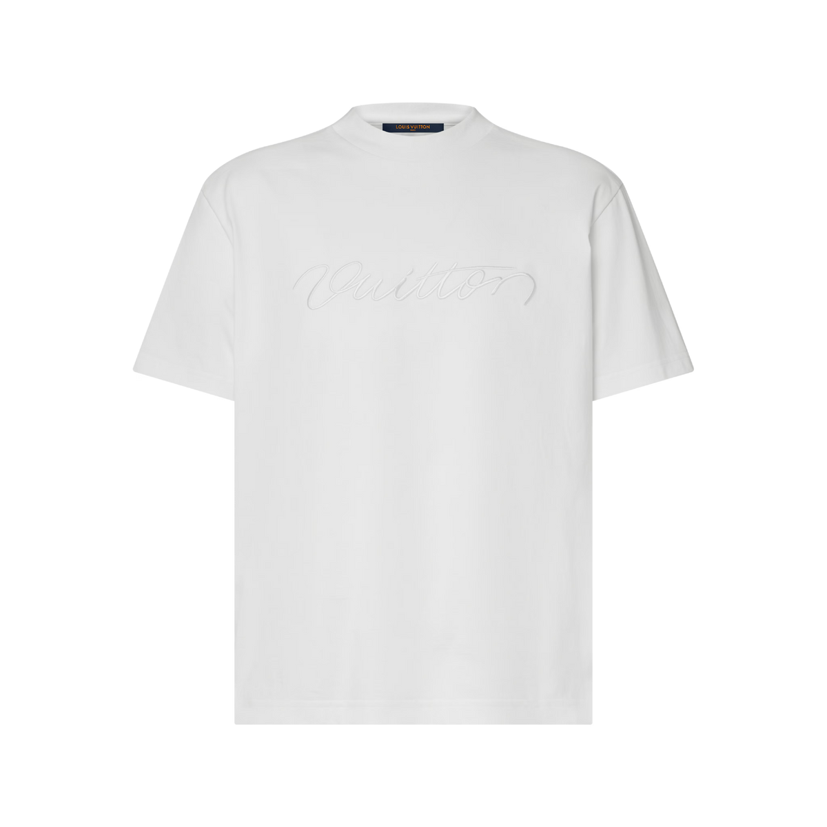 Men's Embroidered Signature Cotton Short-Sleeved T-Shirt