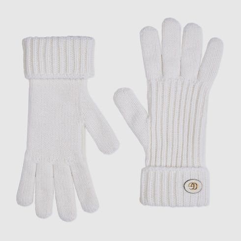Women's Wool Cashmere Gloves with Leather Patch