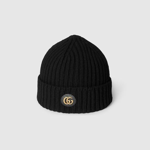 Women's Wool Cashmere Hat with Leather Patch