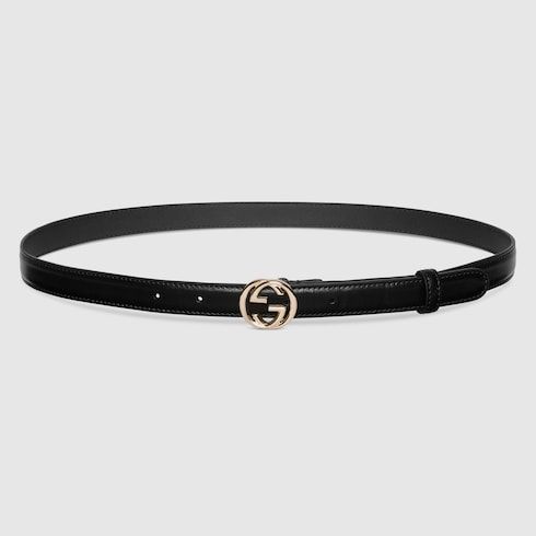 Women's Interlocking G Buckle Leather Belt