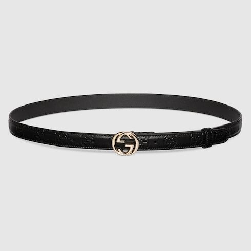 Women's Interlocking G Buckle Leather Belt