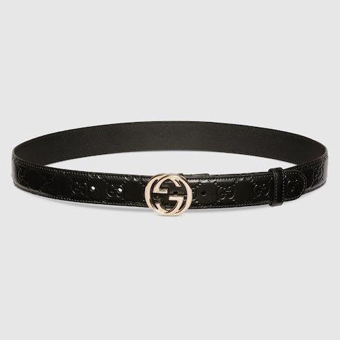Women's Interlocking G Buckle Leather Belt