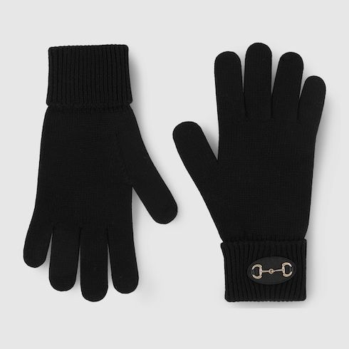 Women's Wool Gloves with Horsebit