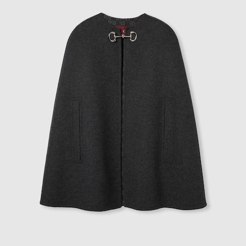 Women's Silk Wool Cape with Horsebit