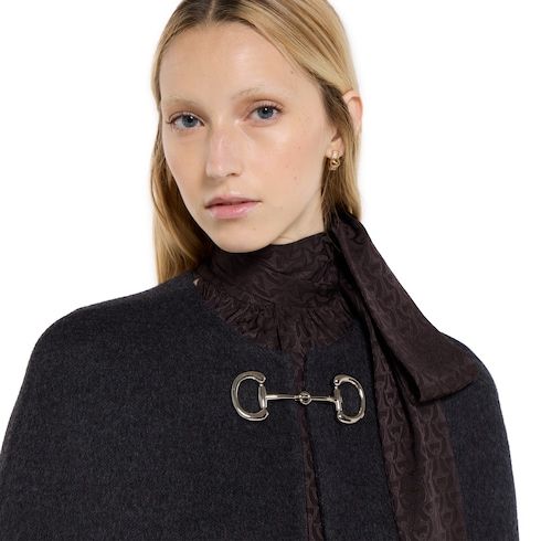 Women's Silk Wool Cape with Horsebit