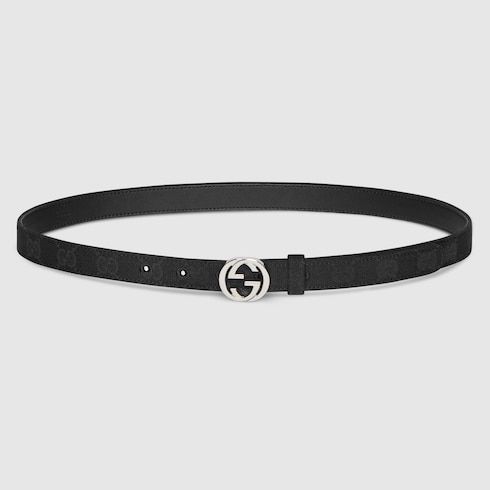 Women's Thin Interlocking G Buckle Belt