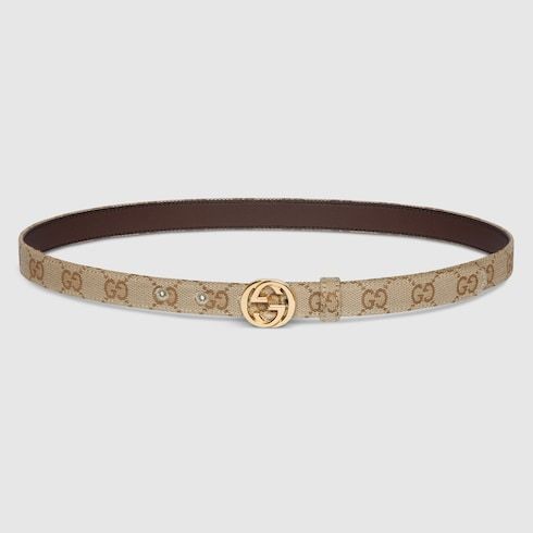 Women's Thin Interlocking G Buckle Belt