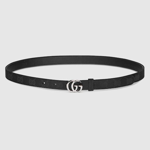 Women's Thin Double G Buckle Canvas Belt
