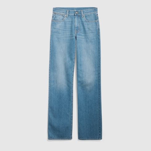 Women's Bleached Washed Cotton Denim Pants