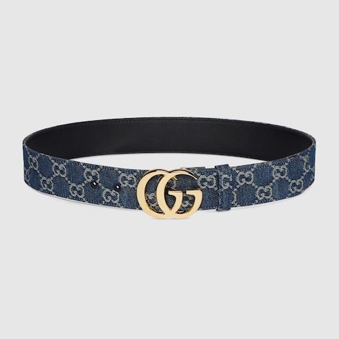 Women's Wide Double G Buckle Denim Belt