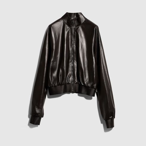 Women's Soft Nappa Leather Bomber Jacket