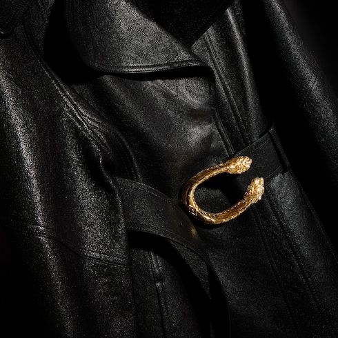 Women's Soft Grainy Leather Trench Coat