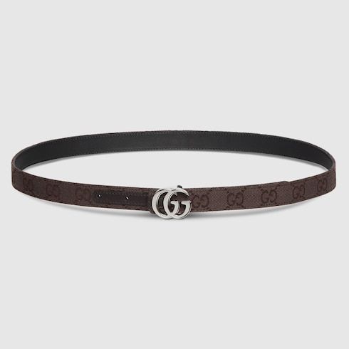 Women's Reversible Thin Double G Buckle Belt