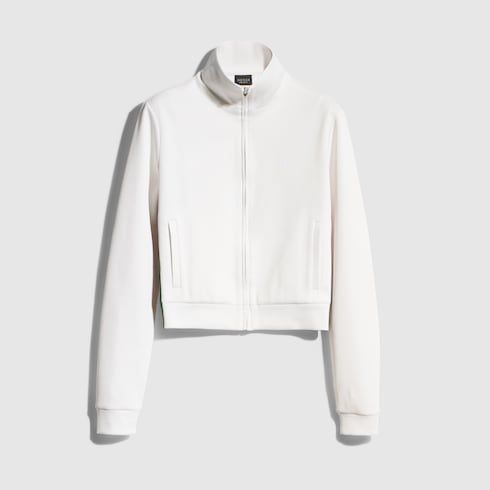 Women's Rib Cotton Jersey Zip Sweatshirt