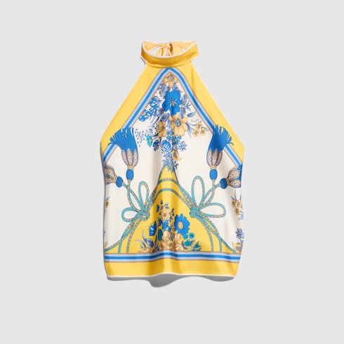 Women's Printed Silk Twill Top
