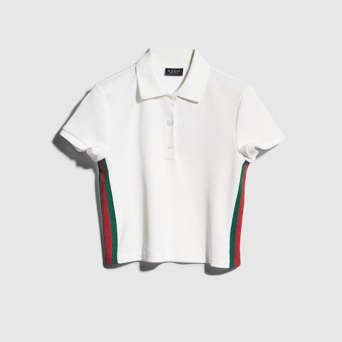 Women's Rib Cotton Jersey Polo Shirt