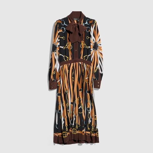 Women's Printed Silk Chemisier Dress