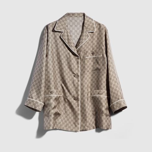 Women's Printed Silk Twill Shirt