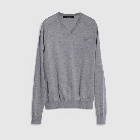 Women's Fine Wool Sweater with Embroidery