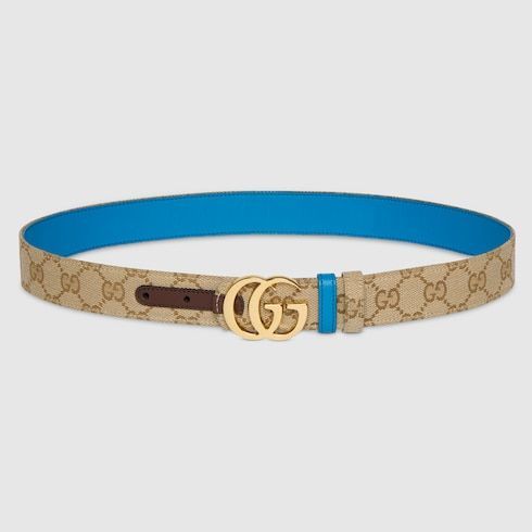 Women's Reversible Double G Buckle Canvas Belt