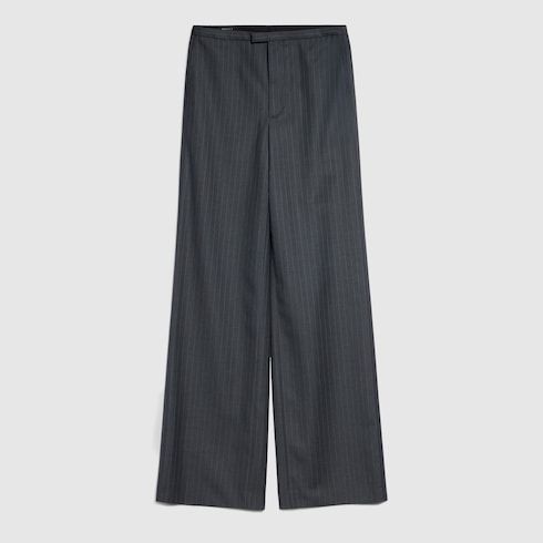 Women's Pinstripe Wool Oversize Fit Pants