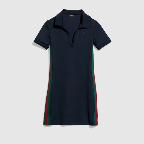 Women's Rib Cotton Jersey Dress with Web