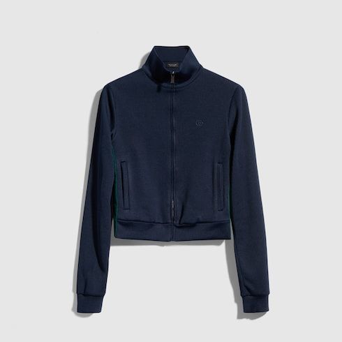 Women's Rib Cotton Jersey Zip Sweatshirt