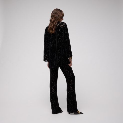 Women's Floral Devoré Velour Shirt