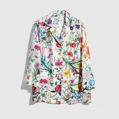 Women's Printed Silk Twill Shirt