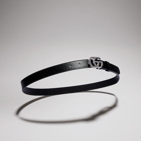 Women's Thin Double G Buckle Leather Belt