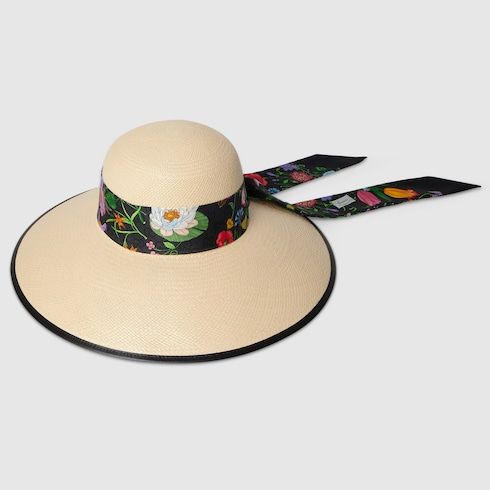 Women's Panama Twill Hat with Silk Ribbon
