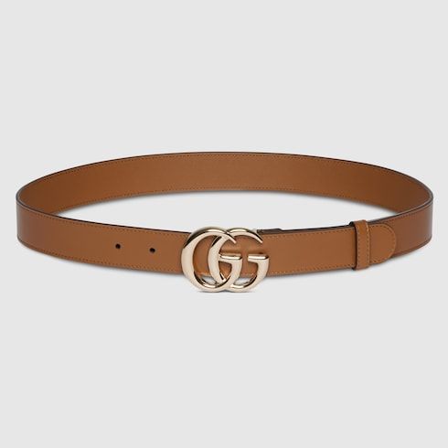 Women's Thin Double G Buckle Leather Belt