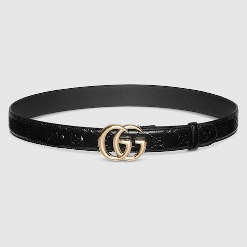 Women's Thin Double G Buckle Leather Belt