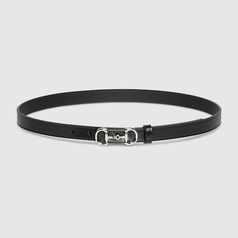 Women's Thin Horsebit Buckle Leather Belt
