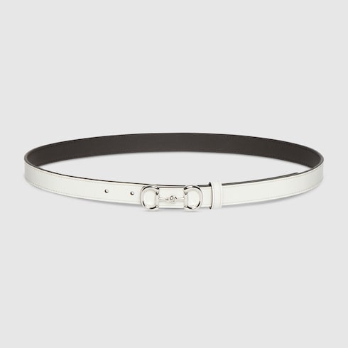 Women's Thin Horsebit Buckle Leather Belt