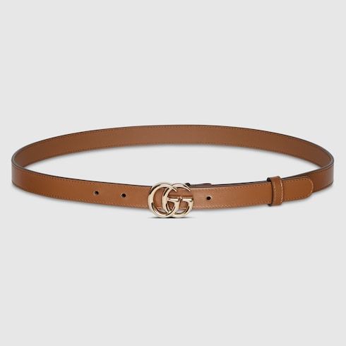 Women's Thin Double G Buckle Leather Belt