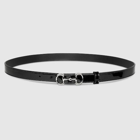 Women's Thin Horsebit Buckle Leather Belt