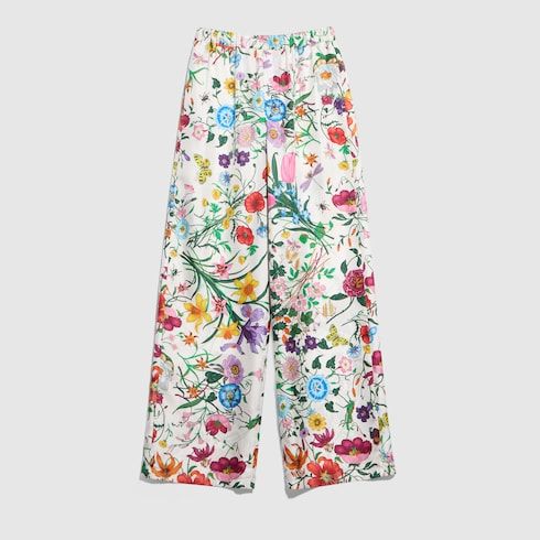 Women's Printed Silk Twill Pants