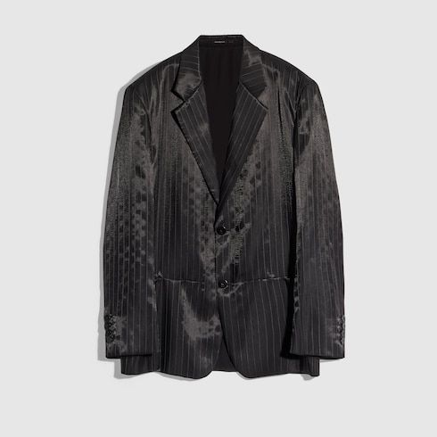 Women's Pinstripe Wool Silk Jacket