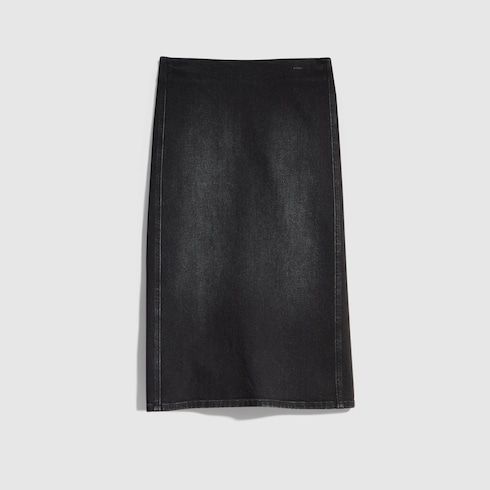 Women's Stretch Cotton Denim Midi Skirt