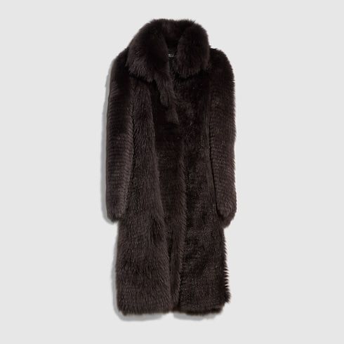 Women's Long Hair Shearling Coat