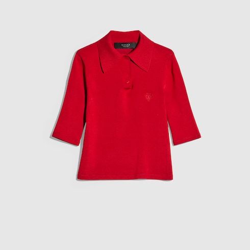 Women's Fine Stretch Knit Silk Polo Shirt