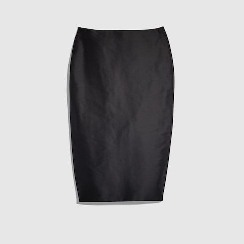 Women's Fine Silk Faille Midi Skirt