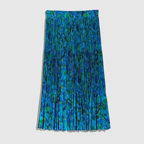 Women's Printed Silk Crêpe Midi Skirt